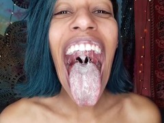 Eating yogurt and showing off my big dirty mouth