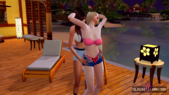 Two Big Tits Fuck After a Beach Party - Sexual Hot Animations