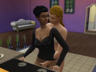 Girls lick each other's pussies. Lesbo_porn at wicked whims sims_4