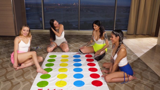 Twisted Twister Lesbian Orgy Scene (Brenna Sparks, Anna Claire Clouds, WednesdayNyte)