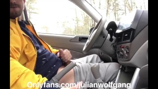 Scruff Onlyfans Julianwolfgang Hot Guy Cums All Over His Stick Shift Car In The Park