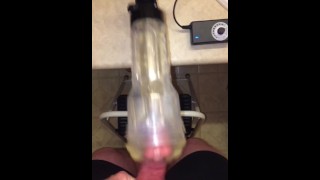 Loud Moaning Clear Fleshlight Adapted To My Hismith Sex Machine Pleasured My Cock Slo-Mo Cumshot Ropes Included
