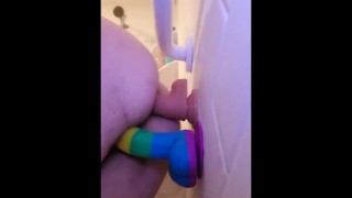 Wet BBW Submissive Xxkittens Fucks Herself In The Ass And Pussy In The Shower While Doing DP Painal With 2 Dildos