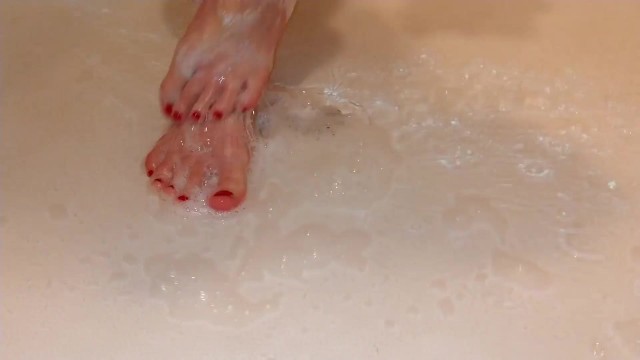 Soaping up my sexy feet 16
