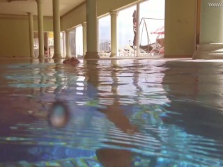 Irina Russaka strips naked_in the swimming_pool