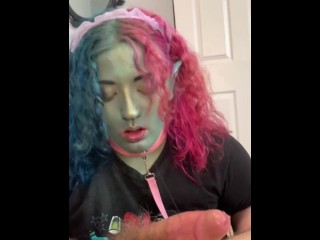 Pov Elf girlfriend blowjob facial (cumshot)