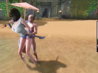 The Elder Scrolls 5:The beach to enjoy the beauty of_the moon and huge breasts goddess_sex