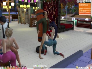 The Sims 4:6 people_on the boxing sandbag crazy sex