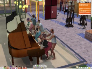 The Sims 4:6people playing the_piano for sex