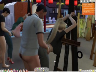 The Sims 4:6_people having intense sex on an easel