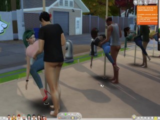 The Sims 4:8 people pole dancing hotsex