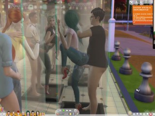 The Sims 4:10 people having hot sex ina transparent shower - Part 2