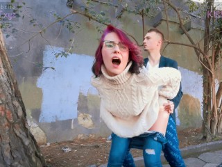 Kiss Cat love Breakfast with_Sausage - Public Agent Pickup Russian Student_for Outdoor Sex 4k