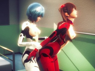 Asuka_and Rei having hot lesbiansex(3D PORN)Neon Genesis Evangelion
