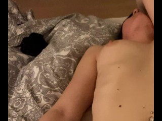 POV Hot amateur_blonde with blindfold gets filmed while i play_with her pussy - real orgasm