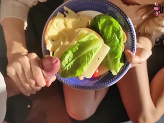 MY SANDWICH IS BEST WHEN IT TASTE OF HIS COCKUSING CHEESE TO_GET CUM FOOD FETISH PLAY