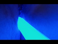 Nerdy chick cums hard on lightsaber