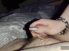 I Really Spoiled His Little Cock He Messes Up The Camera And Creams My Long Glittering Nails *Short*