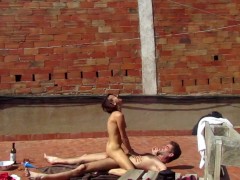 Couple Fucking in the Terrace Outside