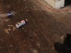 Crushing bottles in boots