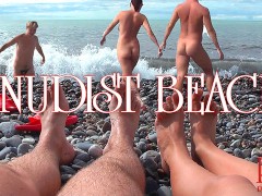 NUDIST BEACH Nude couple at the beach naked couple at the nudist beach Naturist beach