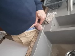 Pissing into my kitchen sink