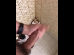 jacking off my big hard cock still horny after fucking ex till she came and leaving her creampied