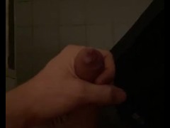 Slow motion jerking off in the shower with cumshot