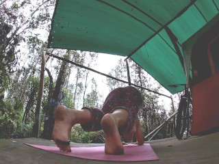 Yoga by my_tent in the rain_from harry potter pants and a christmas tee to panties and titties