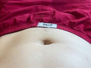 StudentPlays With His Navel And Fat Stomach
