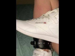 Sexy Slutloves stroking cocks withher sneakers