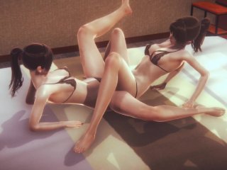Cute Asian School Lesbian Panty Tribbing