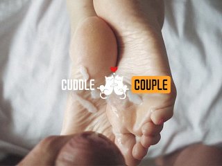 Cuddle Couple's Footjob Handjob Cumpilation