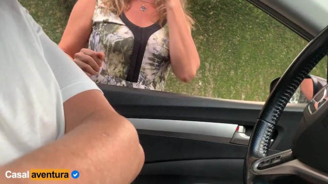 She helped me come in the car! Incredible handjob 6