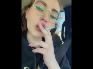 Smoking A Cigarette In The Car