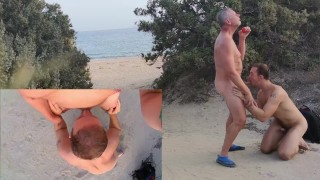 Sucking Cock Mature Daddy Boy Sucks And Cums On A Public Beach 2 Views