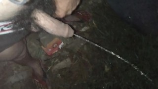 Pissing At Night An Indian Big Cock Pisses