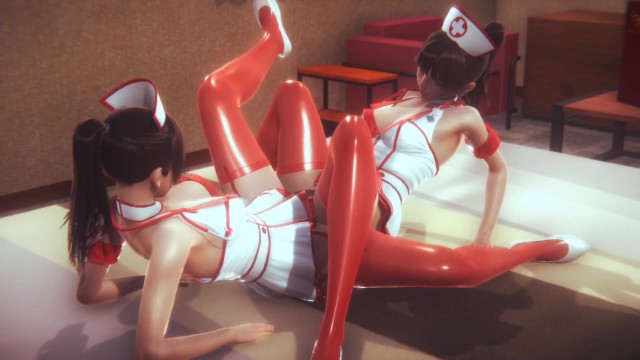 Lesbian Grind EachOther With Sexy Nurse Clothed