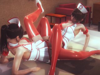 Lesbian Grind Eachother With Sexy Nurse Clothed