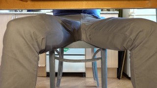 Piss Under The Table Pissing In Jeans