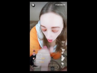 TIKTOK CHALLENGE - my stepbrother visited me last weekend and we did a_live stream of_me sucking his
