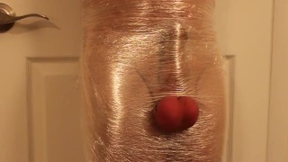 Cellophane Ballbusting [Restrained & In Pain]