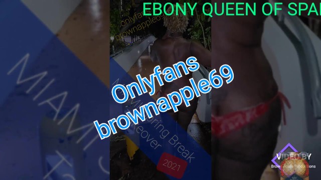 Horny EBONY Hotwife explores Miami Beach Spring Break with some Bulls and Adult theaters 13