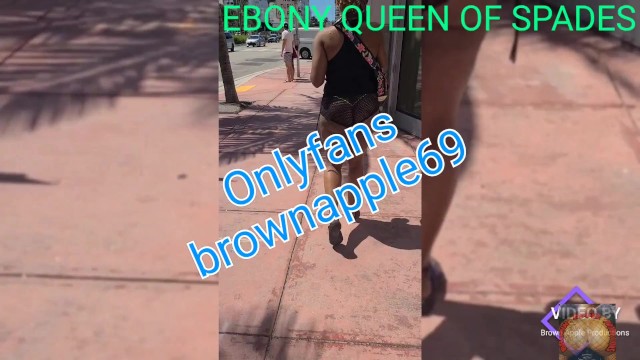 Horny EBONY Hotwife explores Miami Beach Spring Break with some Bulls and Adult theaters 13