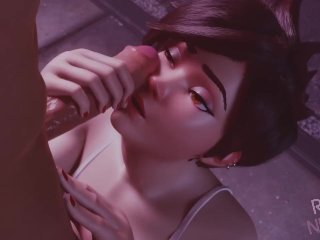 Overwatch - Tracer Blowjob 3D Hentai - By Rashnemain