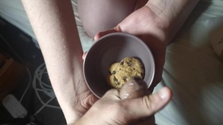 red head does food fetish play cookies with a side of his milky cum