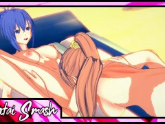 Kaede Sakura and Natsuru Senou have lesbian sex on the beach - Kampfer Hentai