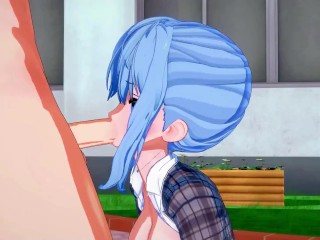 Hoshimachi Suisei sucking_dick and getting a facial(Hololive Hentai)