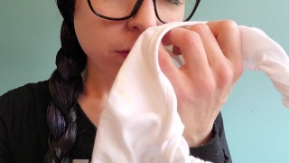 Pissing My stained white Cotton Panties