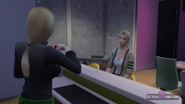 Waitress Seduces Client and They End Up Having Lesbian Sex - Sexual Hot Animations